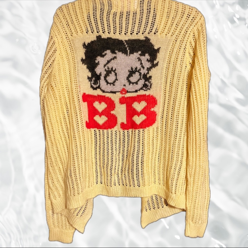 Betty Boop yellow crotched cardigan
